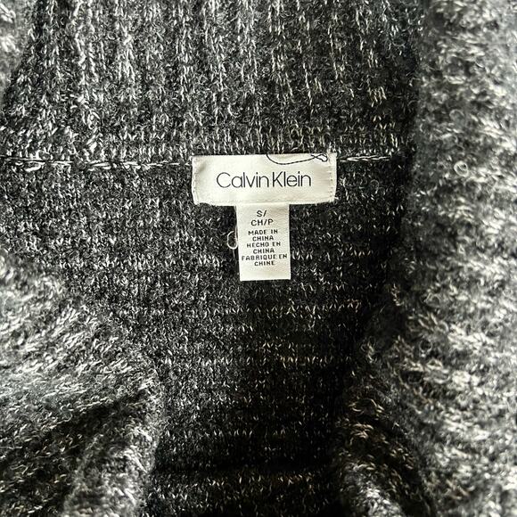 Calvin Klein cowl high neck knit tunic sweater minimalist normcore winter S - Picture 8 of 11